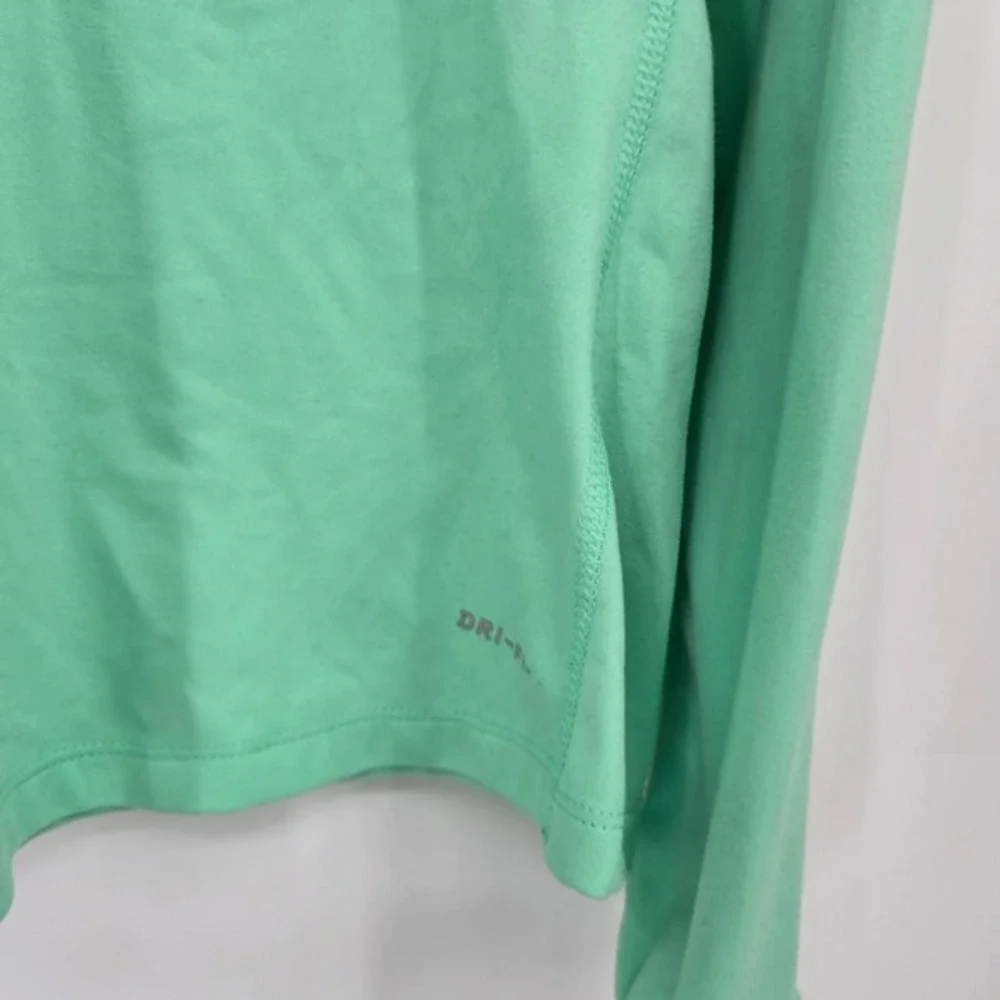 Nike Running Dri-FIT Womens Quarter Zip Pullover Mint Green Large Striped Swoosh - Picture 8 of 13